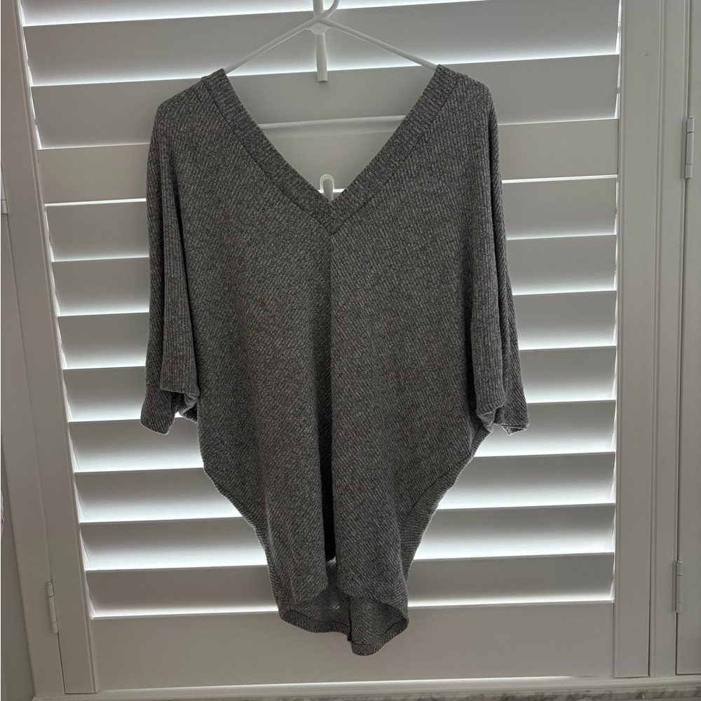 Elegant Charcoal V-Neck Sweater for Women